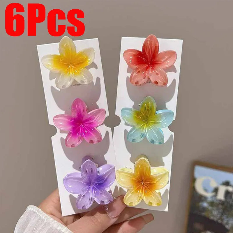 6pcs Hawaiian Flower Hair Clips