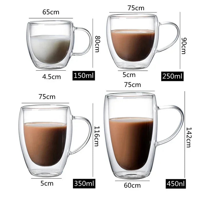 Double-Walled Heat-Resistant Glass Cup