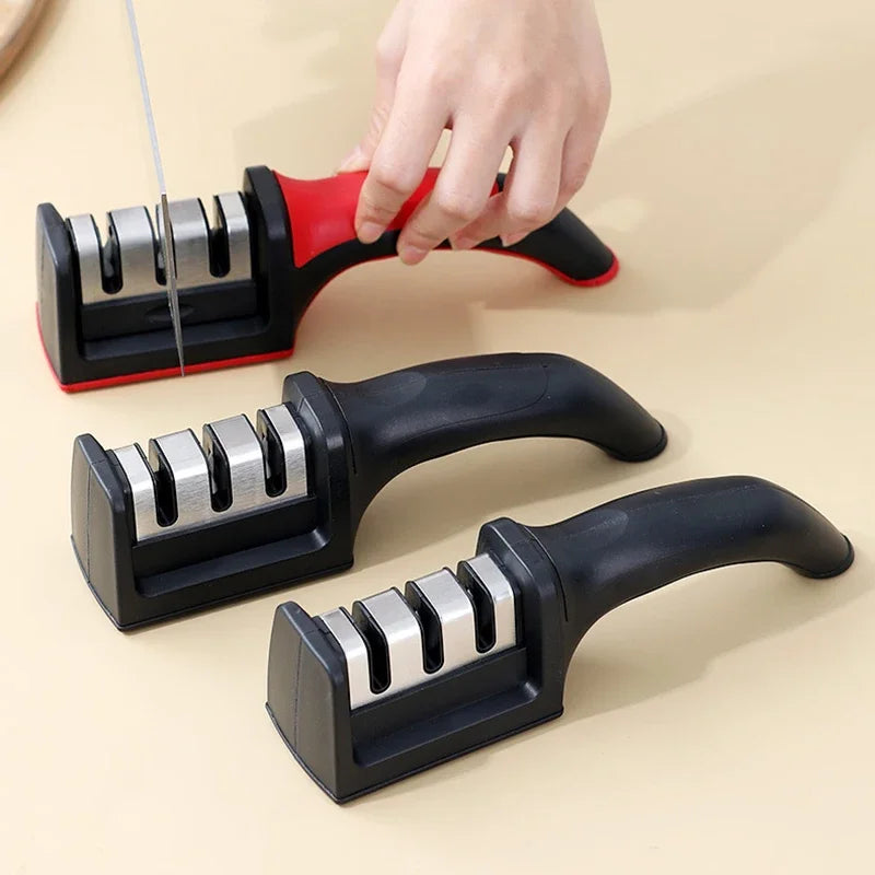 Level 3 Quick Sharpening Tool Knife Sharpener With Anti-slip Base Kitchen Accessory